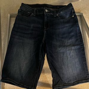 “Just Chillin” Dark Wash Bermuda Shorts